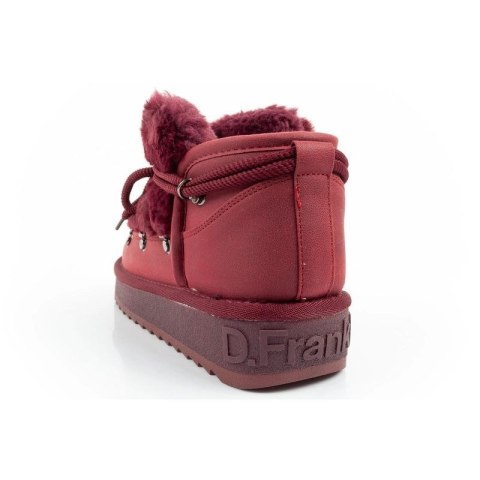 D.Franklin buty śniegowce damskie zimowe modne futerko ocieplane bordowe