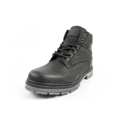 Wrangler Allan Mid buty męskie sztyblety trzewiki eleganckie skórzane czarne