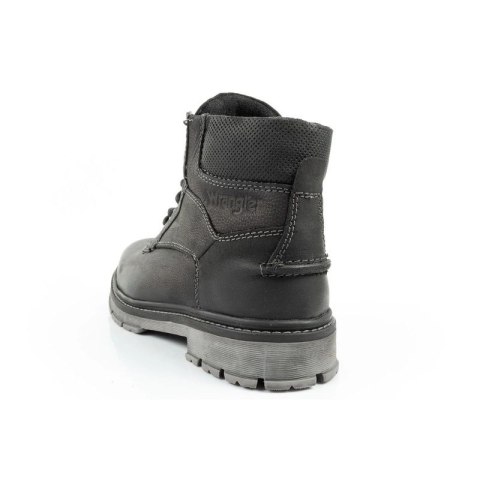 Wrangler Allan Mid buty męskie sztyblety trzewiki eleganckie skórzane czarne