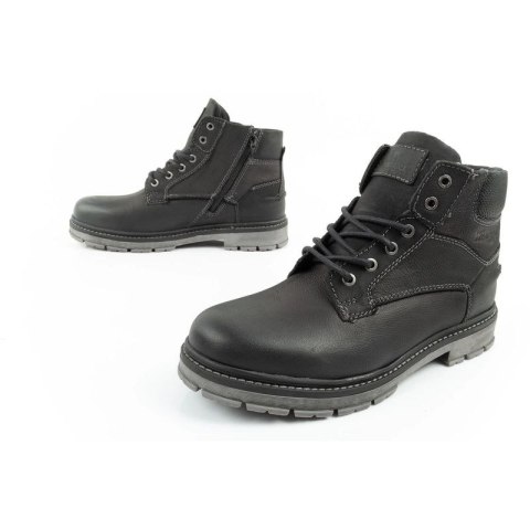 Wrangler Allan Mid buty męskie sztyblety trzewiki eleganckie skórzane czarne