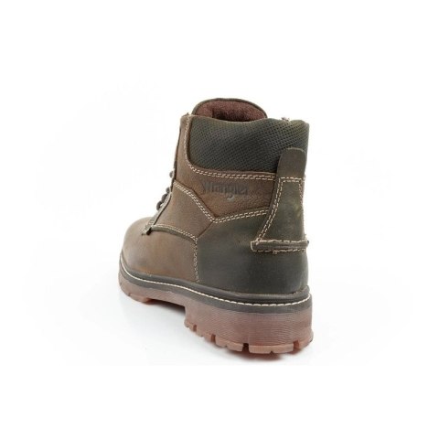 Wrangler Allan Mid buty męskie sztyblety trzewiki eleganckie skórzane zielone brązowe