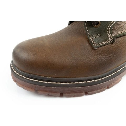 Wrangler Allan Mid buty męskie sztyblety trzewiki eleganckie skórzane zielone brązowe