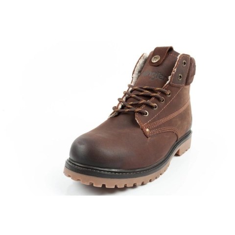Wrangler Arch buty męskie sztyblety trzewiki eleganckie skórzane ciemny brąz