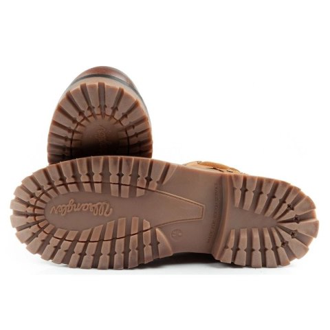 Wrangler Yuma buty męskie sztyblety trzewiki eleganckie skórzane brązowy biały