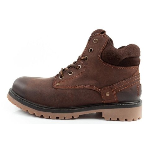 Wrangler Yuma buty męskie sztyblety trzewiki eleganckie skórzane ciemno-brązowe