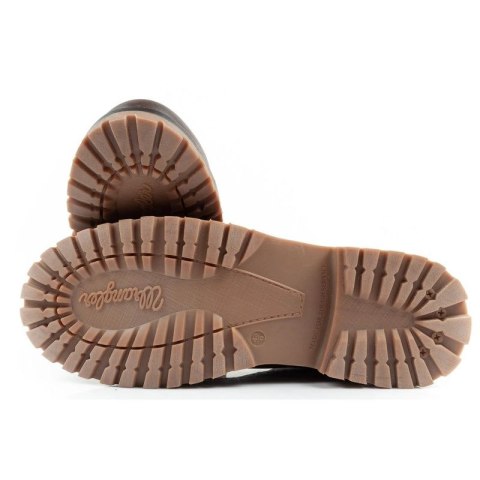Wrangler Yuma buty męskie sztyblety trzewiki eleganckie skórzane ciemno-brązowe