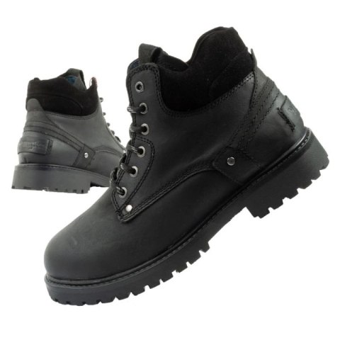 Wrangler Yuma buty męskie sztyblety trzewiki eleganckie skórzane czarne