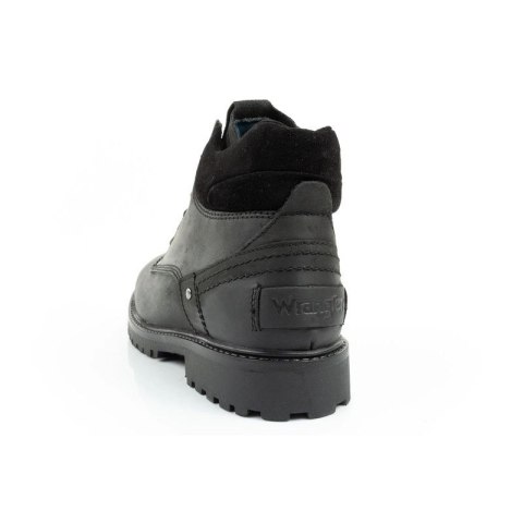 Wrangler Yuma buty męskie sztyblety trzewiki eleganckie skórzane czarne