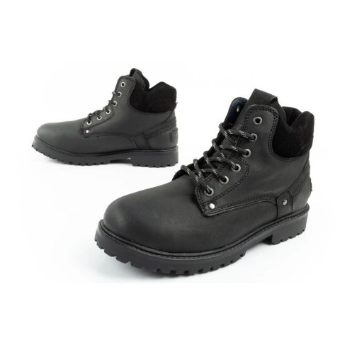 Wrangler Yuma buty męskie sztyblety trzewiki eleganckie skórzane czarne