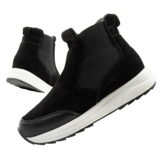 Scholl Beverly Bootie buty damskie botki za kostkę skórzane czarne