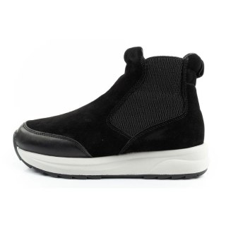 Scholl Beverly Bootie buty damskie botki za kostkę skórzane czarne