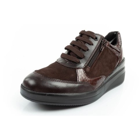 Scholl Emma Laces uty damskie sportowe skórzane brązowe platforma