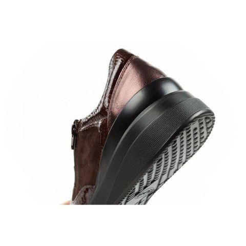 Scholl Emma Laces uty damskie sportowe skórzane brązowe platforma