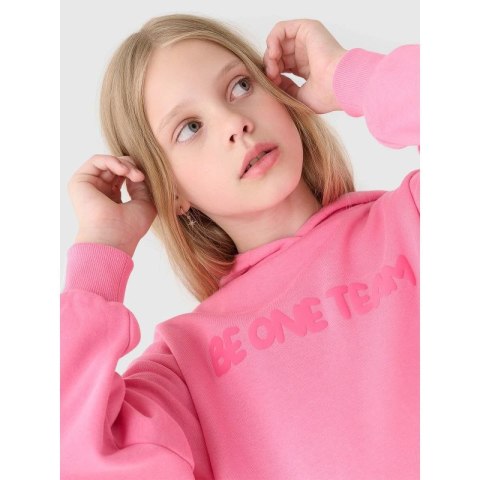 Bluza dresowa nierozpinana z kapturem dziewczęca 4F Junior 4FJRAW24TSWSF1790-54S