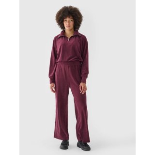 Spodnie dresowe z weluru z szerokimi nogawkami damskie 4F 4FRAW24TTROF1352-60S