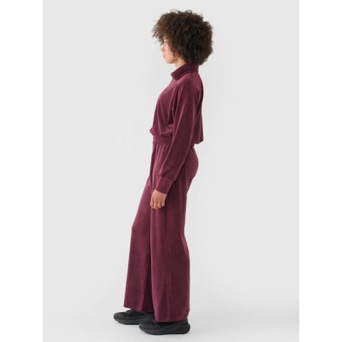 Spodnie dresowe z weluru z szerokimi nogawkami damskie 4F 4FRAW24TTROF1352-60S