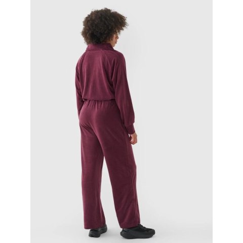 Spodnie dresowe z weluru z szerokimi nogawkami damskie 4F 4FRAW24TTROF1352-60S