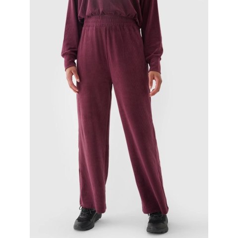 Spodnie dresowe z weluru z szerokimi nogawkami damskie 4F 4FRAW24TTROF1352-60S