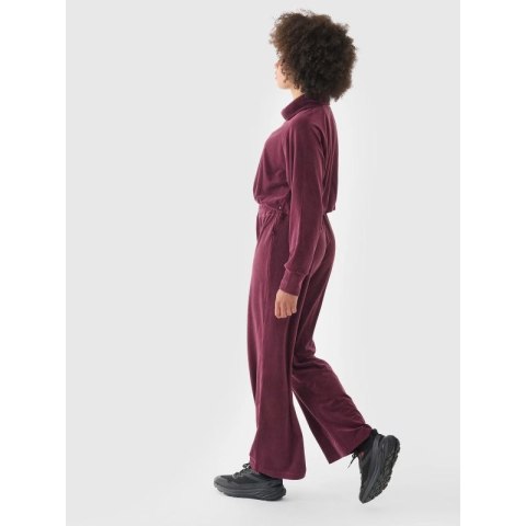 Spodnie dresowe z weluru z szerokimi nogawkami damskie 4F 4FRAW24TTROF1352-60S