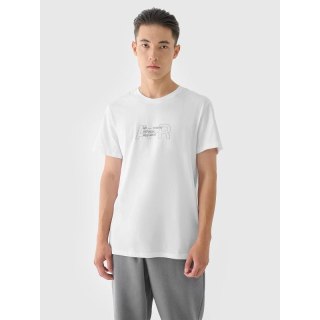 T-shirt regular z nadrukiem męski 4F 4FRAW24TTSHM2299-10S