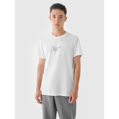 T-shirt regular z nadrukiem męski 4F 4FRAW24TTSHM2299-10S