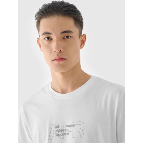 T-shirt regular z nadrukiem męski 4F 4FRAW24TTSHM2299-10S