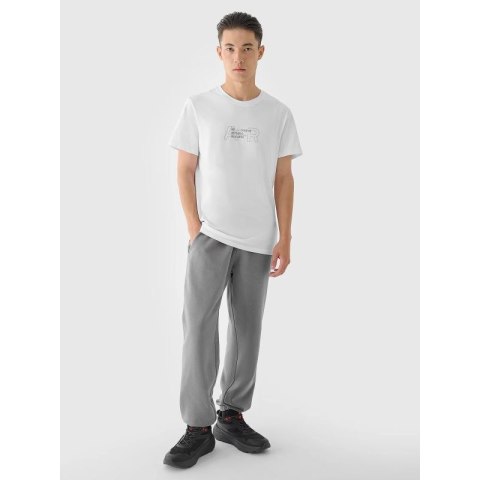 T-shirt regular z nadrukiem męski 4F 4FRAW24TTSHM2299-10S