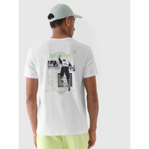 T-shirt regular z nadrukiem męski 4F 4FRAW24TTSHM2302-10S
