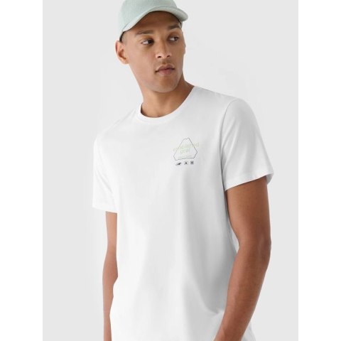 T-shirt regular z nadrukiem męski 4F 4FRAW24TTSHM2302-10S