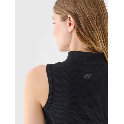 Top slim z prążkowanej dzianiny damski 4F 4FRAW24TSLEF182-20S