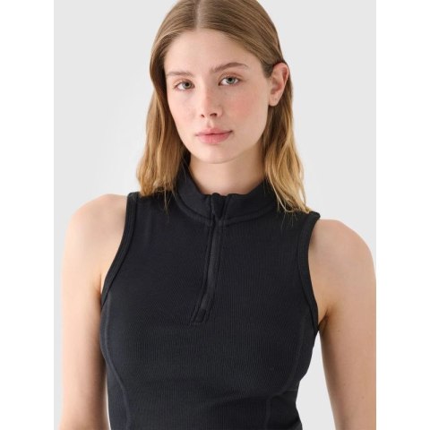 Top slim z prążkowanej dzianiny damski 4F 4FRAW24TSLEF182-20S