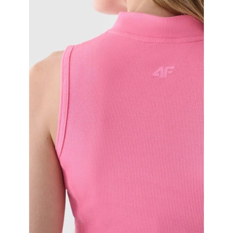 Top slim z prążkowanej dzianiny damski 4F 4FRAW24TSLEF182-54S