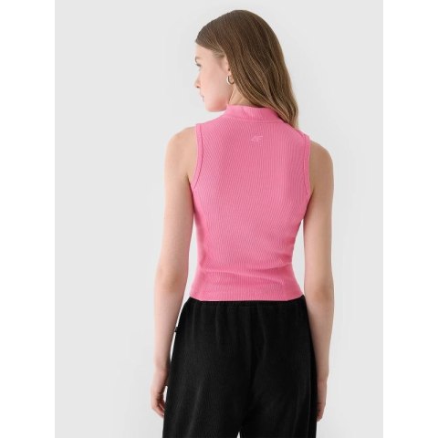 Top slim z prążkowanej dzianiny damski 4F 4FRAW24TSLEF182-54S