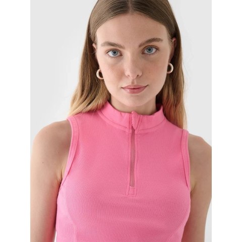 Top slim z prążkowanej dzianiny damski 4F 4FRAW24TSLEF182-54S