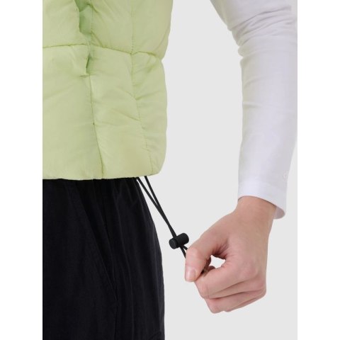 Bezrękawnik puchowy cropped z wypełnieniem syntetycznym damski 4F 4FWSS25TVJAF182-45S