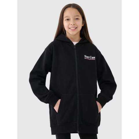 Bluza dziewczęca dresowa rozpinana z kapturem 4F 4FJRSS25TSWSF2057-20S