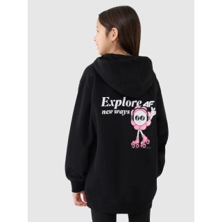 Bluza dziewczęca dresowa rozpinana z kapturem 4F 4FJRSS25TSWSF2057-20S