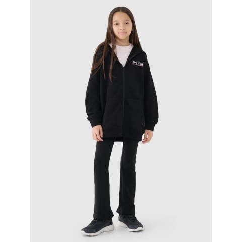 Bluza dziewczęca dresowa rozpinana z kapturem 4F 4FJRSS25TSWSF2057-20S