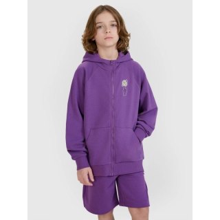 Chłopięca bluza dresowa rozpinana z kapturem 4F 4FJRSS25TSWSM2103-51S