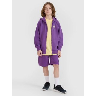 Chłopięca bluza dresowa rozpinana z kapturem 4F 4FJRSS25TSWSM2103-51S