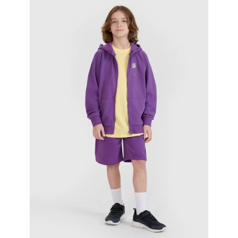 Chłopięca bluza dresowa rozpinana z kapturem 4F 4FJRSS25TSWSM2103-51S