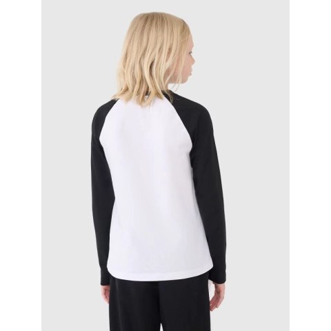 Chłopięcy longsleeve regular gładki 4F 4FJWSS25TLONM420-10S