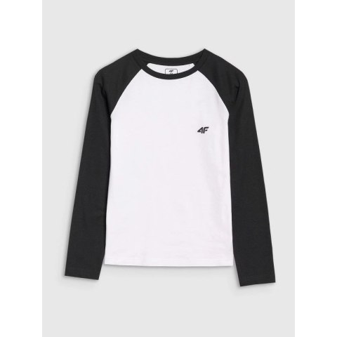 Chłopięcy longsleeve regular gładki 4F 4FJWSS25TLONM420-10S