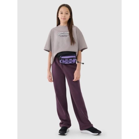 Crop top oversize z nadrukiem dziewczęcy 4F 4FJRSS25TTSHF2587-83S