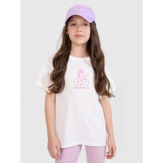 Dziewczęcy t-shirt z nadrukiem 4F 4FJRSS25TTSHF2645-11S