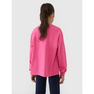 Longsleeve oversize gładki dziewczęcy 4F 4FJWSS25TLONF377-54S