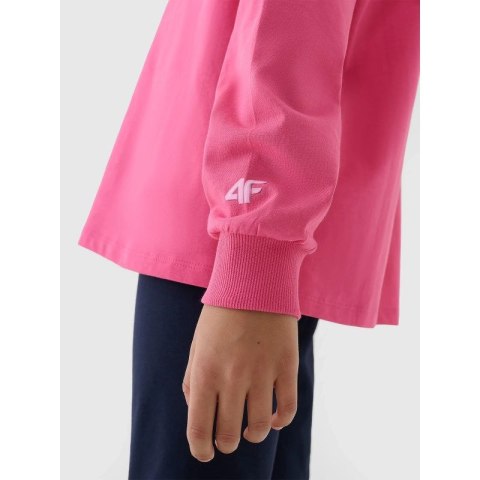 Longsleeve oversize gładki dziewczęcy 4F 4FJWSS25TLONF377-54S