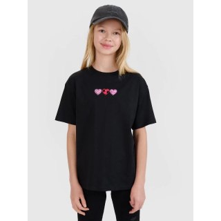 T-shirt dziewczęcy oversize gładki 4F 4FJRSS25TTSHF2821-20S