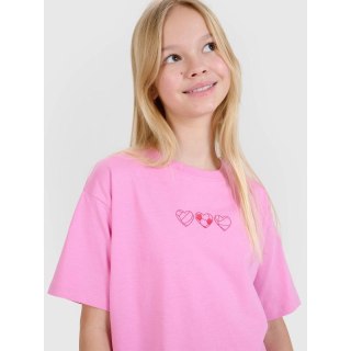 T-shirt dziewczęcy oversize gładki 4F 4FJRSS25TTSHF2821-54S