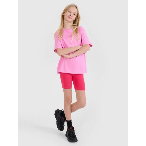 T-shirt dziewczęcy oversize gładki 4F 4FJRSS25TTSHF2821-54S